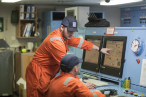 engine workers